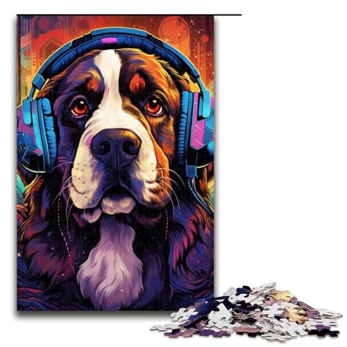 Puzzle 1000 Teile für Erwachsene, farbiges Hunde-Puzzle, Lernspiele, Lernspiel für Geburtstag, Weihnachten, Größe 50 x 75 cm von LLONGKT
