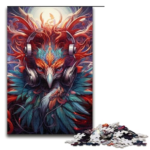 Puzzle 1000 Teile für Erwachsene, farbiges Phönix-Puzzle für Erwachsene, Holzpuzzle, Lernspiel, Größe 50 x 75 cm von LLONGKT