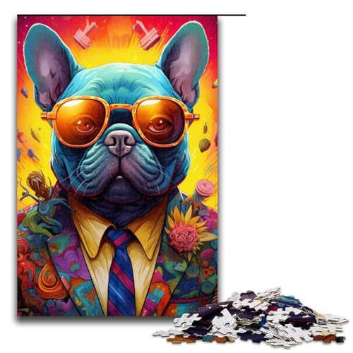 Puzzle 1000 Teile für Erwachsene, farbiges französisches Bulldoggen-Puzzle als Geschenkidee, geeignet für Teenager ab 14 Jahren, Größe 50 x 75 cm Puzzle 1000 Teile für Erwachsene, farbiges französisches Bulldoggen-Puzzle als Geschenkidee, geeignet für Teenager ab 14 Jahren, Größe 50 x 75 cm von LLONGKT