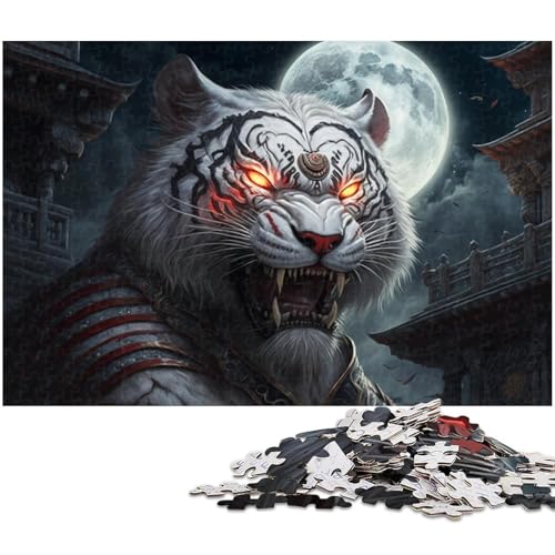 Puzzle 1000 Teile für Erwachsene, weißer Tiger, Lernspiele, Größe 50 x 75 cm von LLONGKT
