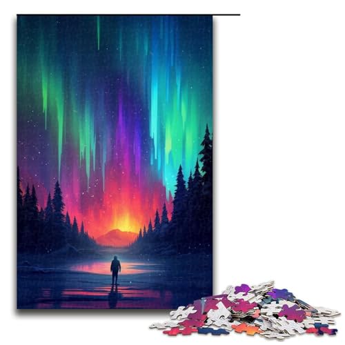 Puzzle 1000 Teile für Erwachsene „Aurora am Himmel“, Spielspielzeug, ganze Familie, Größe 50 x 75 cm von LLONGKT