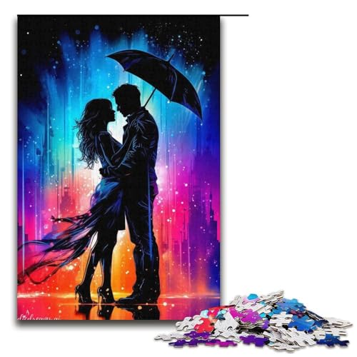 Puzzle 1000 Teile für Erwachsene „Walking in The Rain“, Puzzle für Erwachsene, Papppuzzle, Lernspiel, Größe 38 x 26 cm von LLONGKT