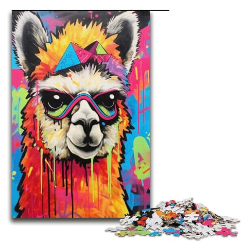 Puzzle 1000 Teile für Erwachsene Alpaka Puzzle Lernspiele Lernspiel für Geburtstag, Weihnachten Größe 38x26cm von LLONGKT
