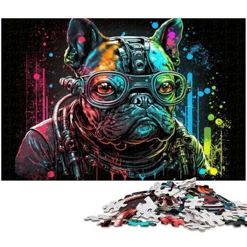 Puzzle 1000 Teile für Erwachsene Bulldog Lernspiel Herausforderung Spielzeug Geschenk für Geburtstage Größe 38x26cm von LLONGKT