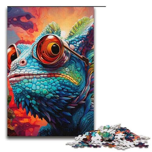 Puzzle 1000 Teile für Erwachsene Chamäleon-Puzzle Lernspiele Lernspiel für Geburtstag, Weihnachten Größe 38x26cm von LLONGKT