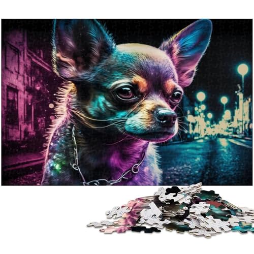 Puzzle 1000 Teile für Erwachsene Chihuahua Lernspiel Herausforderung Spielzeug Geschenk für Geburtstage Größe 38x26cm von LLONGKT