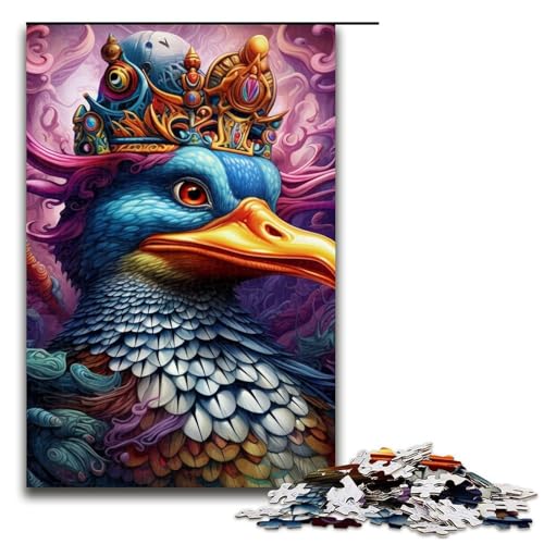Puzzle 1000 Teile für Erwachsene Crown Duck Puzzle Lernspiele Lernspiel für Geburtstag, Weihnachten Größe 50x75cm von LLONGKT