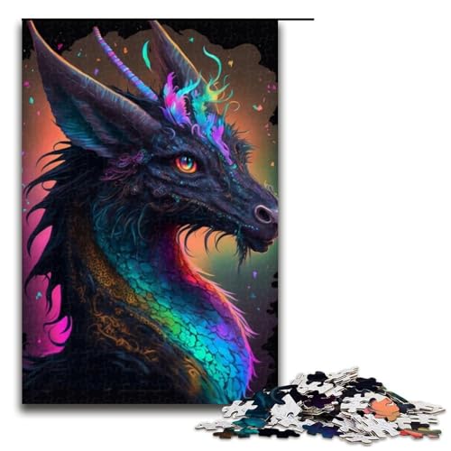 Puzzle 1000 Teile für Erwachsene Drachenpuzzle Lernspiel Herausforderung Spielzeug Geschenk für Geburtstage Größe 50x75cm von LLONGKT