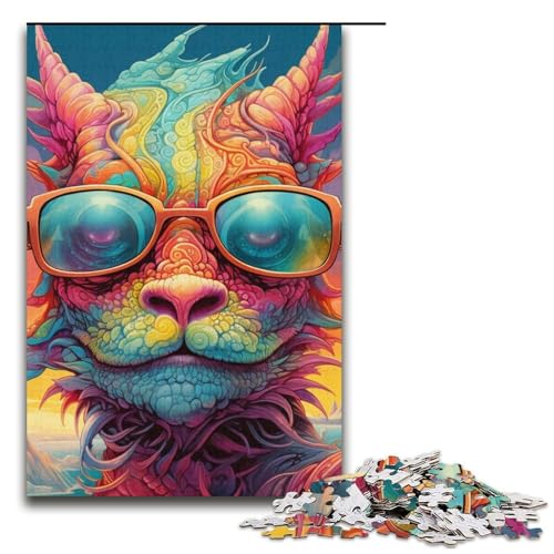 Puzzle 1000 Teile für Erwachsene Drachenpuzzles für Papppuzzles Pädagogisches Spielzeug zum Stressabbau Größe 38 x 26 cm von LLONGKT