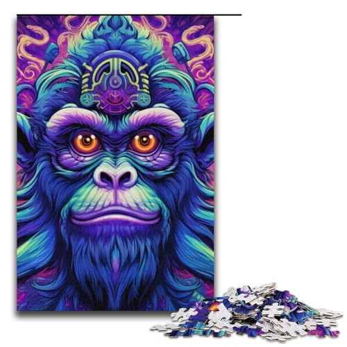 Puzzle 1000 Teile für Erwachsene Lila AFFE Lernspiel Herausforderung Spielzeug Geschenk für Geburtstage Größe 38x26cm von LLONGKT