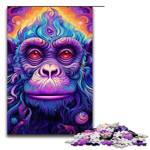 Puzzle 1000 Teile für Erwachsene Lila AFFE Lernspiel Herausforderung Spielzeug Geschenk für Geburtstage Größe 50x75cm Puzzle 1000 Teile für Erwachsene Lila AFFE Lernspiel Herausforderung Spielzeug Geschenk für Geburtstage Größe 50x75cm von LLONGKT