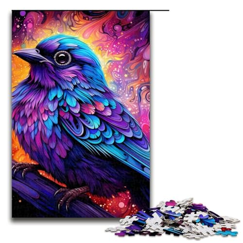 Puzzle 1000 Teile für Erwachsene Lila Spatz Puzzle Lernspiele Lernspiel für Geburtstag, Weihnachten Größe 50x75cm von LLONGKT