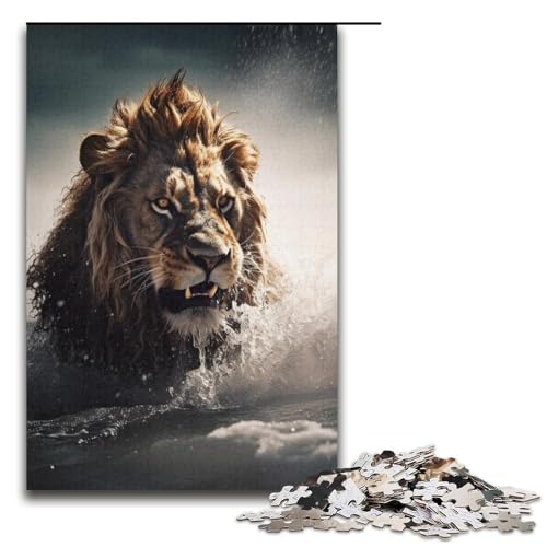 Puzzle 1000 Teile für Erwachsene Löwenpuzzle für Erwachsene Kartonpuzzle Lernspiel Größe 38x26cm von LLONGKT