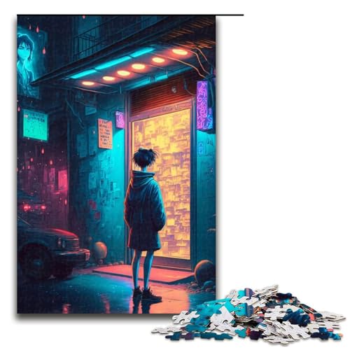 Puzzle 1000 Teile für Erwachsene Neon Store Puzzles für Erwachsene Holzpuzzle Familienspaß Spielzeug Größe 50x75cm von LLONGKT