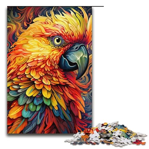 Puzzle 1000 Teile für Erwachsene Papagei Puzzle für Erwachsene Papppuzzle Familienspaß Größe 38x26cm von LLONGKT