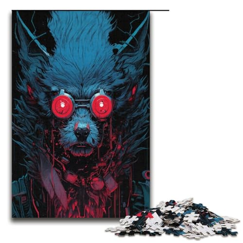 Puzzle 1000 Teile für Erwachsene Roboter Wolf Puzzle Lernspiel Herausforderung Spielzeug Geschenk für Geburtstage Größe 38x26cm von LLONGKT