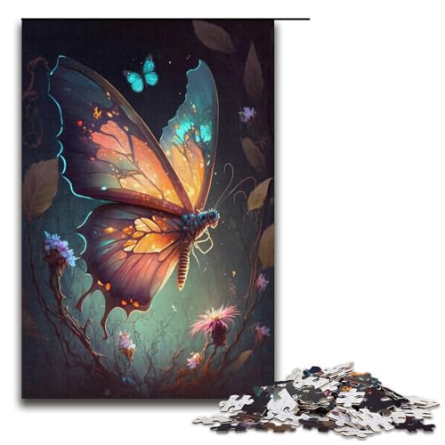 Puzzle 1000 Teile für Erwachsene Schmetterlings-Puzzle Papppuzzle für Erwachsene, Familienspaß (Größe 38 x 26 cm) von LLONGKT
