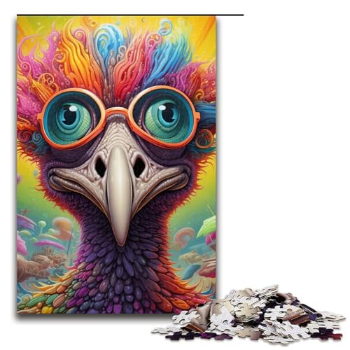 Puzzle 1000 Teile für Erwachsene Tier-Straußen-Puzzle Lernspiele Lernspiel für Geburtstag, Weihnachten Größe 50x75cm von LLONGKT