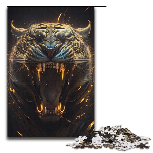 Puzzle 1000 Teile für Erwachsene Tiger Lernspiel Herausforderung Spielzeug Geschenk für Geburtstage Größe 38x26cm von LLONGKT