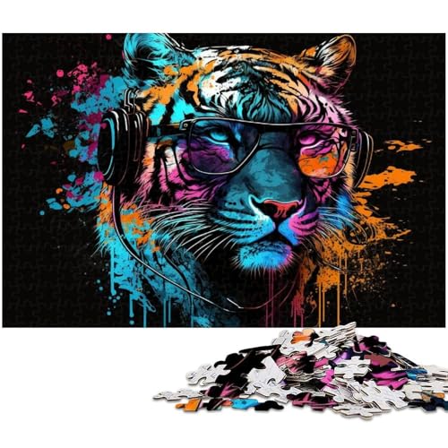 Puzzle 1000 Teile für Erwachsene Tiger Lernspiel Herausforderung Spielzeug Geschenk für Geburtstage Größe 50x75cm von LLONGKT