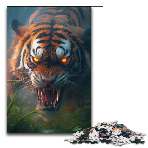 Puzzle 1000 Teile für Erwachsene Tiger Puzzle Lernspiele Lernspiel für Geburtstag, Weihnachten Größe 38x26cm von LLONGKT