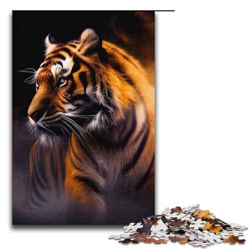 Puzzle 1000 Teile für Erwachsene Tiger-Puzzles für Erwachsene Papppuzzles Lernspiele Heimdekoration Größe 38 x 26 cm von LLONGKT