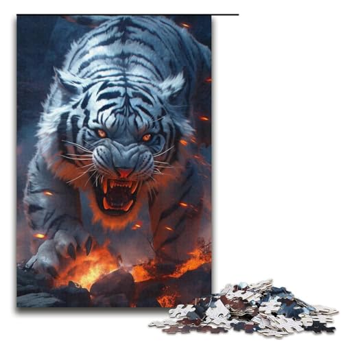 Puzzle 1000 Teile für Erwachsene Tiger-Puzzles für Papppuzzles Pädagogisches Spielzeug zum Stressabbau Größe 38 x 26 cm von LLONGKT