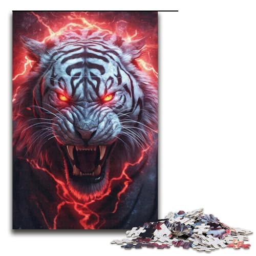 Puzzle 1000 Teile für Erwachsene Tiger-Puzzles für Papppuzzles Pädagogisches Spielzeug zum Stressabbau Größe 38 x 26 cm von LLONGKT