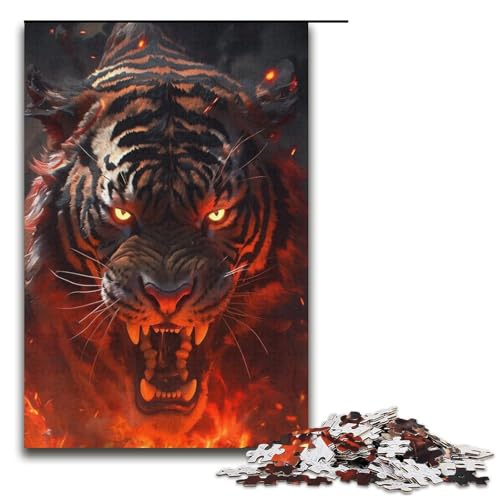 Puzzle 1000 Teile für Erwachsene Tiger-Puzzles für Papppuzzles Pädagogisches Spielzeug zum Stressabbau Größe 38 x 26 cm von LLONGKT