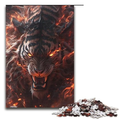 Puzzle 1000 Teile für Erwachsene Tiger-Puzzles für Papppuzzles Pädagogisches Spielzeug zum Stressabbau Größe 38 x 26 cm von LLONGKT