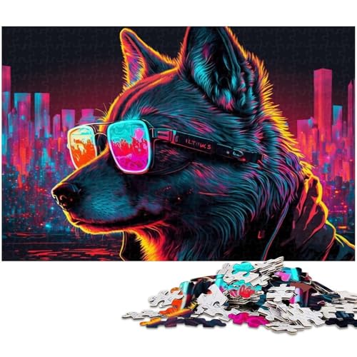 Puzzle 1000 Teile für Erwachsene Wolf Lernspiel Herausforderung Spielzeug Geschenk für Geburtstage Größe 38x26cm von LLONGKT