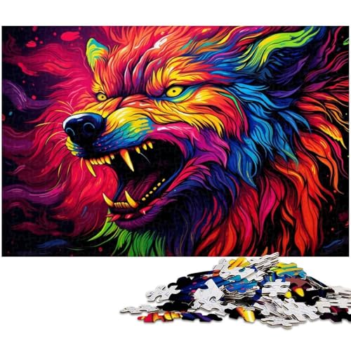 Puzzle 1000 Teile für Erwachsene Wolf Puzzle für Erwachsene Papppuzzle Anspruchsvolles Spiel Größe 38x26cm von LLONGKT