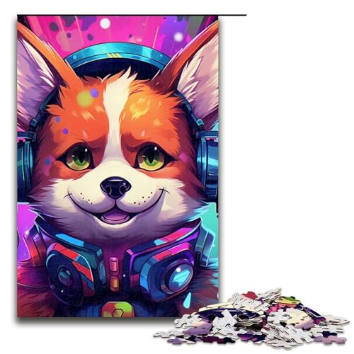 Puzzle 1000 Teile für Erwachsene und Teenager, Kopfhörer, Hund, Puzzle ganze Familie, Größe 50 x 75 cm von LLONGKT