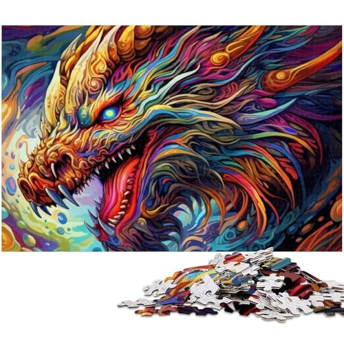 Puzzle Art Flying Dragons 1000 Teile für Erwachsene Puzzle für Jugendliche ab 14 Jahren Größe 38x26cm von LLONGKT