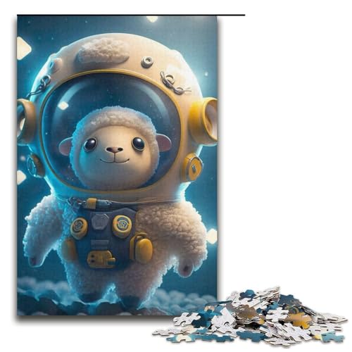 Puzzle Astronaut Space Sheep 1000 Teile für Erwachsene Lernspiele Weihnachtsgeburtstagsgeschenke für und Teenager ab 14 Jahren Größe 38x26cm von LLONGKT