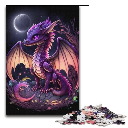 Puzzle Baby Dragon 1000 Teile für Erwachsene Lernspiele Weihnachtsgeburtstagsgeschenke für und Teenager ab 14 Jahren Größe 38x26cm von LLONGKT