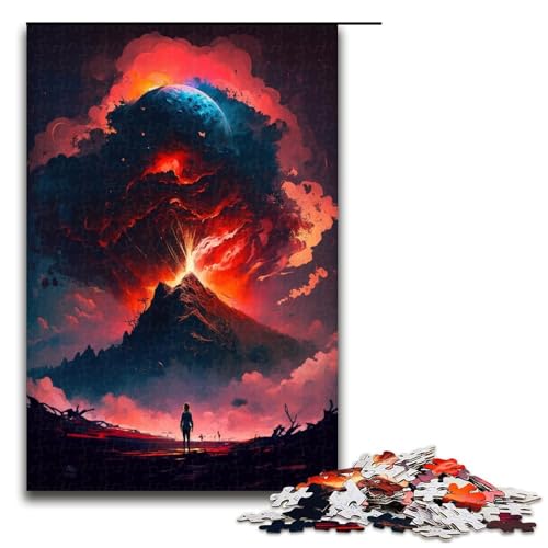 Puzzle Berglandschaft, 1000 Teile, für Erwachsene, Holzpuzzle, Lernspiel für Erwachsene (Größe 50 x 75 cm) von LLONGKT