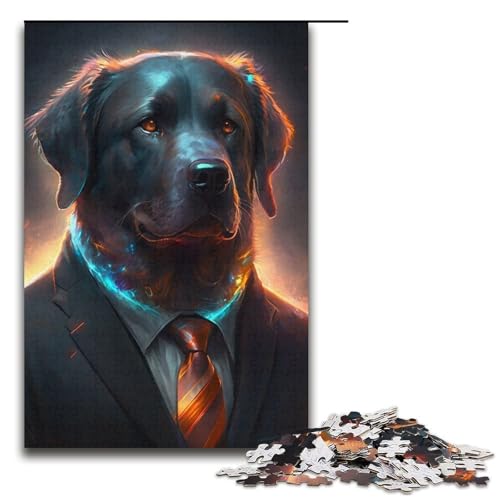 Puzzle Boss Labrador für Erwachsene, 1000 Teile, unmögliches Puzzle, Staycation, Zeit totzuschlagen, für Teenager ab 14 Jahren, Größe 38 x 26 cm von LLONGKT