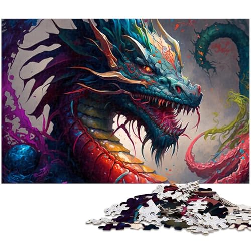 Puzzle Chinesischer Drache, 1000 Teile, für Erwachsene und Jugendliche ab 14 Jahren, Größe 50 x 75 cm von LLONGKT