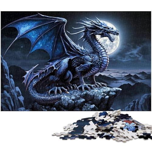 Puzzle Eisfliegender Drache, 1000 Teile, für Erwachsene und Jugendliche ab 14 Jahren, Größe 50 x 75 cm von LLONGKT