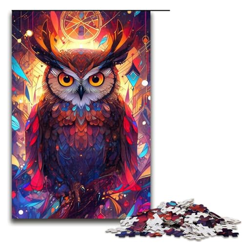 Puzzle Eule 1000 Teile für Erwachsene Lernspiele Weihnachtsgeburtstagsgeschenke für und Teenager ab 14 Jahren Größe 50x75cm von LLONGKT