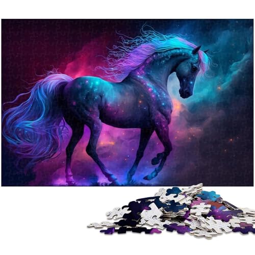 Puzzle Fantasie-Pferd 1000 Teile für Erwachsene Puzzle für Jugendliche ab 14 Jahren Größe 38x26cm von LLONGKT