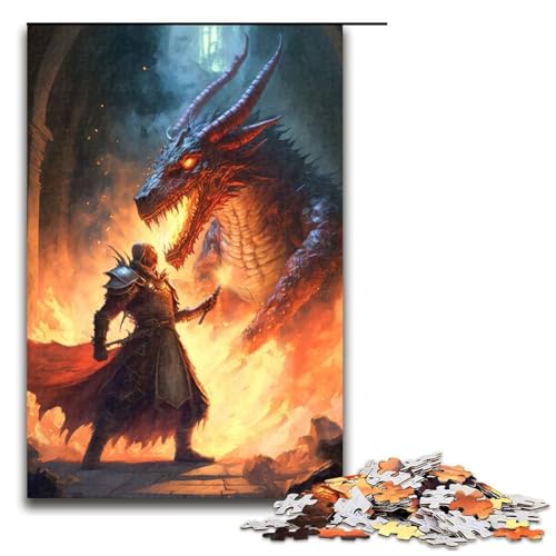 Puzzle Fantasy Dragon Art Jigsaw 1000 Teile für Erwachsene Lernspiele Weihnachtsgeburtstagsgeschenke für und Teenager ab 14 Jahren Größe 50x75cm von LLONGKT
