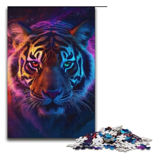 Puzzle Galaxy Tiger 1000 Teile Puzzle für Erwachsene, Mitmachspiel, Weihnachts- und Geburtstagsgeschenk für Teenager ab 14 Jahren, Größe 38 x 26 cm von LLONGKT