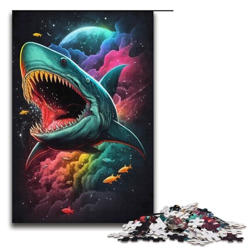 Puzzle Hai 1000 Teile für Erwachsene Lernspiele Weihnachtsgeburtstagsgeschenke für und Teenager ab 14 Jahren Größe 38x26cm von LLONGKT