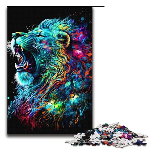 Puzzle Löwe.. für Puzzle 1000 Teile für Erwachsene Analyse und Logik für Teenager ab 14 Jahren, Größe 38x26cm von LLONGKT