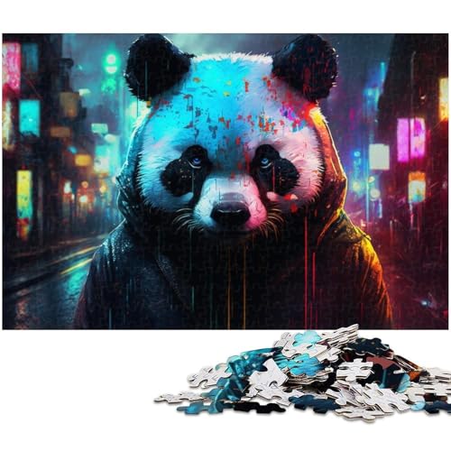 Puzzle Neon Panda 1000 Teile für Erwachsene Puzzle für Jugendliche ab 14 Jahren Größe 38x26cm von LLONGKT
