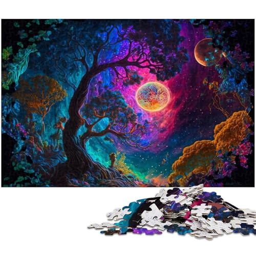 Puzzle Neonwald für Erwachsene, 1000 Teile, Karton, Puzzle für Erwachsene, Größe 38 x 26 cm von LLONGKT