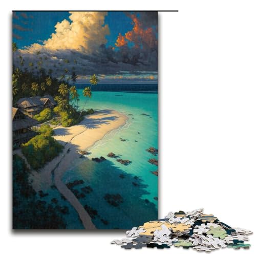 Puzzle Sommerferien, 1000 Teile, für Erwachsene, Lernspiele, Staycation, Zeitvertreib, für Teenager ab 14 Jahren, Größe 50 x 75 cm von LLONGKT