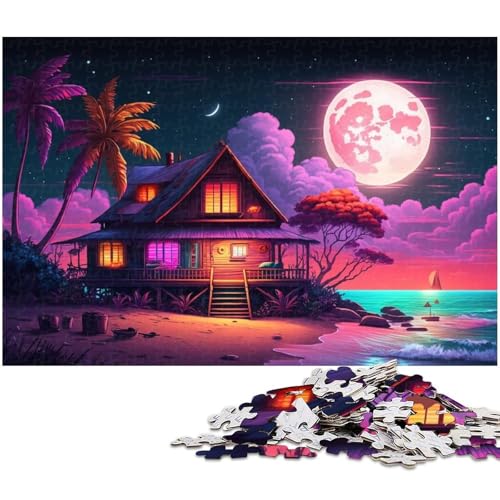 Puzzle Strandhaus 1000 Teile für Erwachsene Puzzle für Jugendliche ab 14 Jahren Größe 38x26cm von LLONGKT
